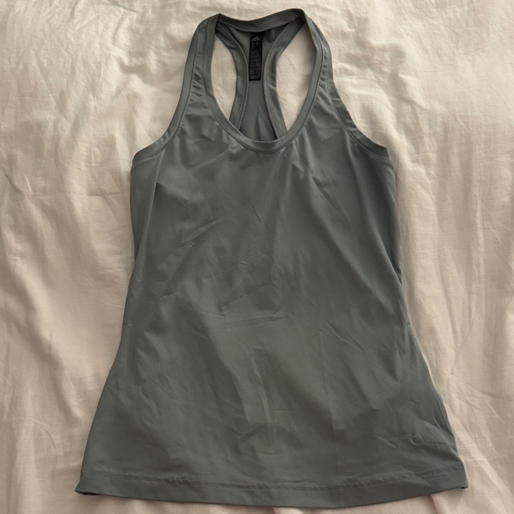 Adidas Sage Green Athletic Tank Top